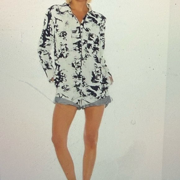 One Teaspoon Pants - One Teaspoon Blue and White Denim romper